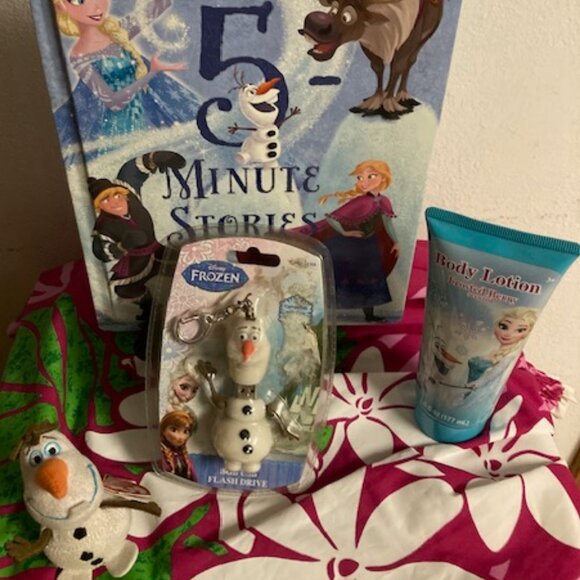 FROZEN LOT DISNEY 5 MINUTE FROZEN STORIES ANNA ELSA OLAF FLASH LOTION KEY NEWTAG - Picture 2 of 14